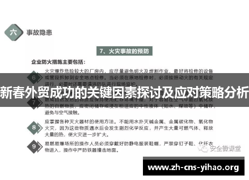 新春外贸成功的关键因素探讨及应对策略分析