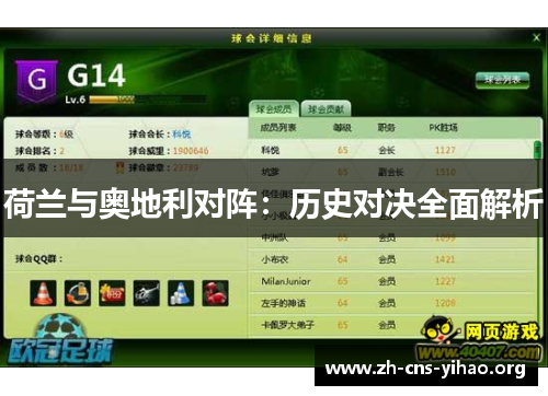 荷兰与奥地利对阵：历史对决全面解析